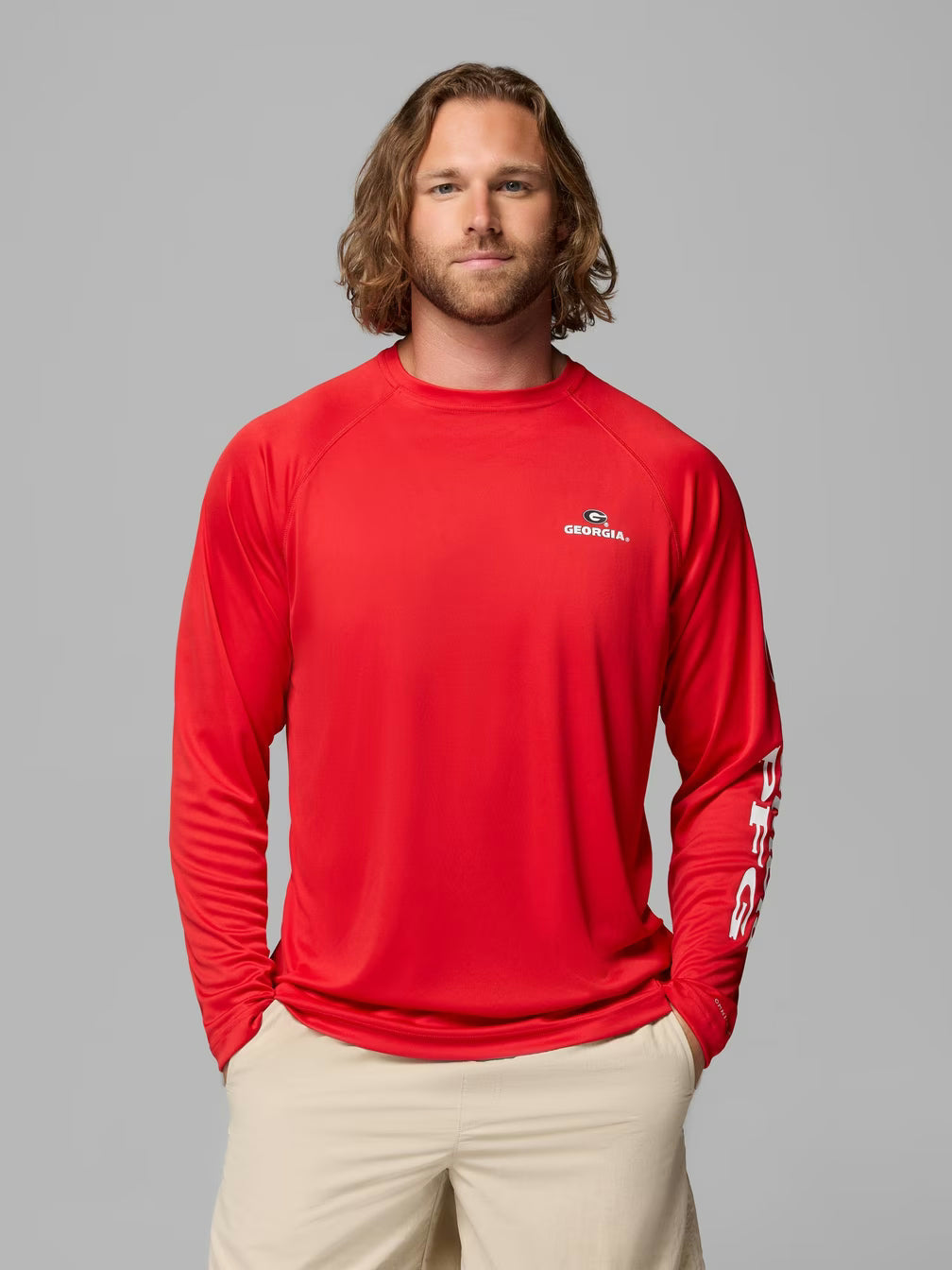 Men's Collegiate PFG Terminal Tackle Long Sleeve Shirt - Georgia shop-escape-outdoors