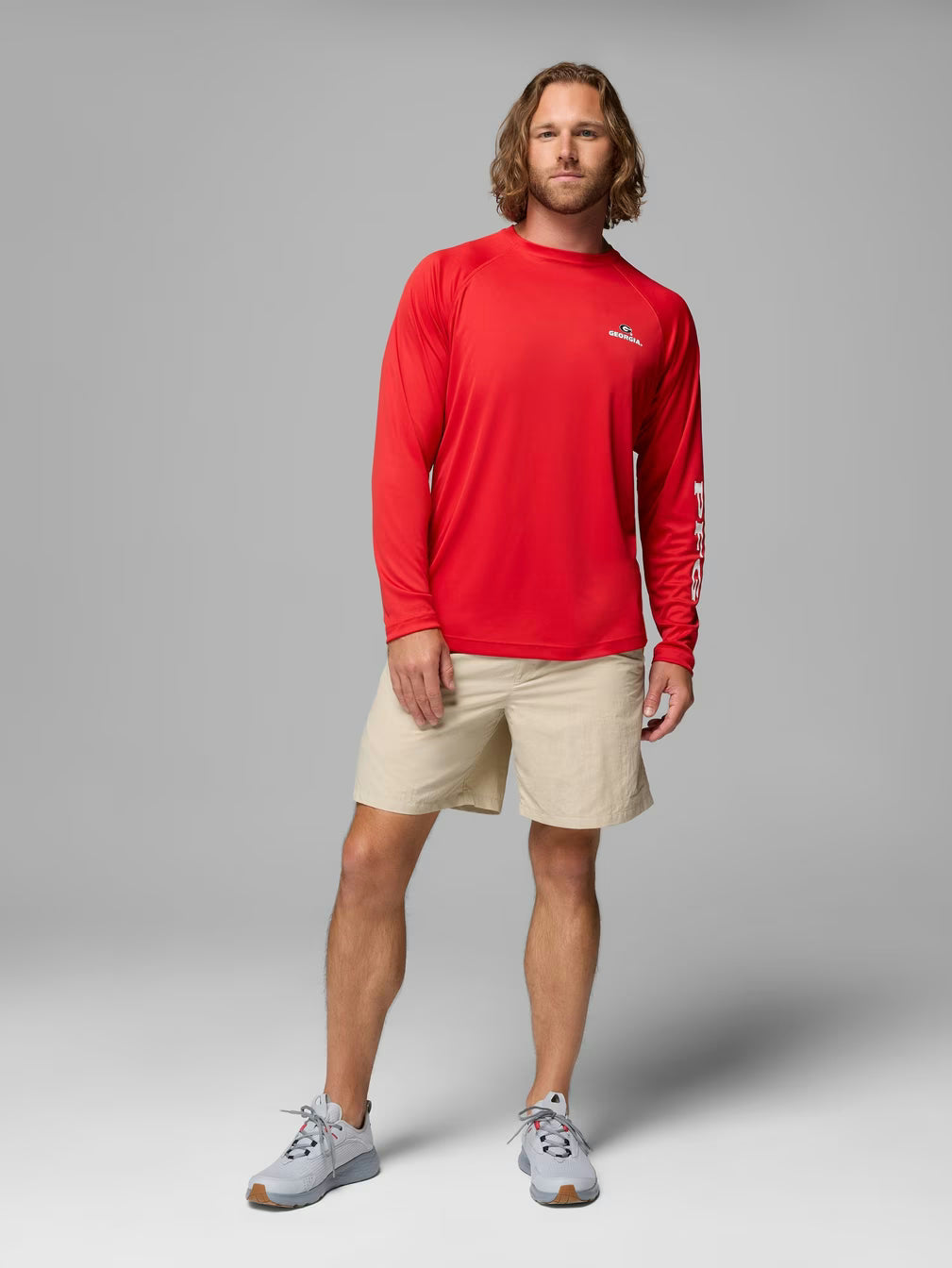 Men's Collegiate PFG Terminal Tackle Long Sleeve Shirt - Georgia shop-escape-outdoors