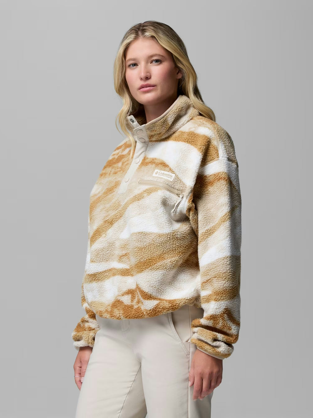 Women's Helvetia II Printed Cropped Half Snap Fleece Pullover shop-escape-outdoors