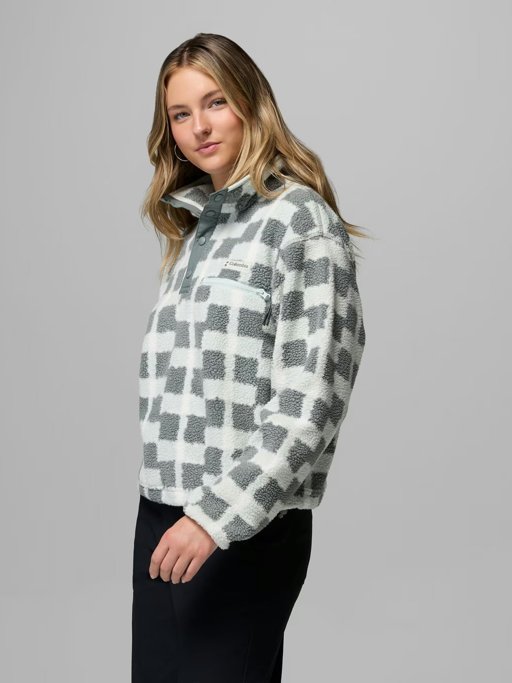 Women's Helvetia II Printed Cropped Half Snap Fleece Pullover shop-escape-outdoors