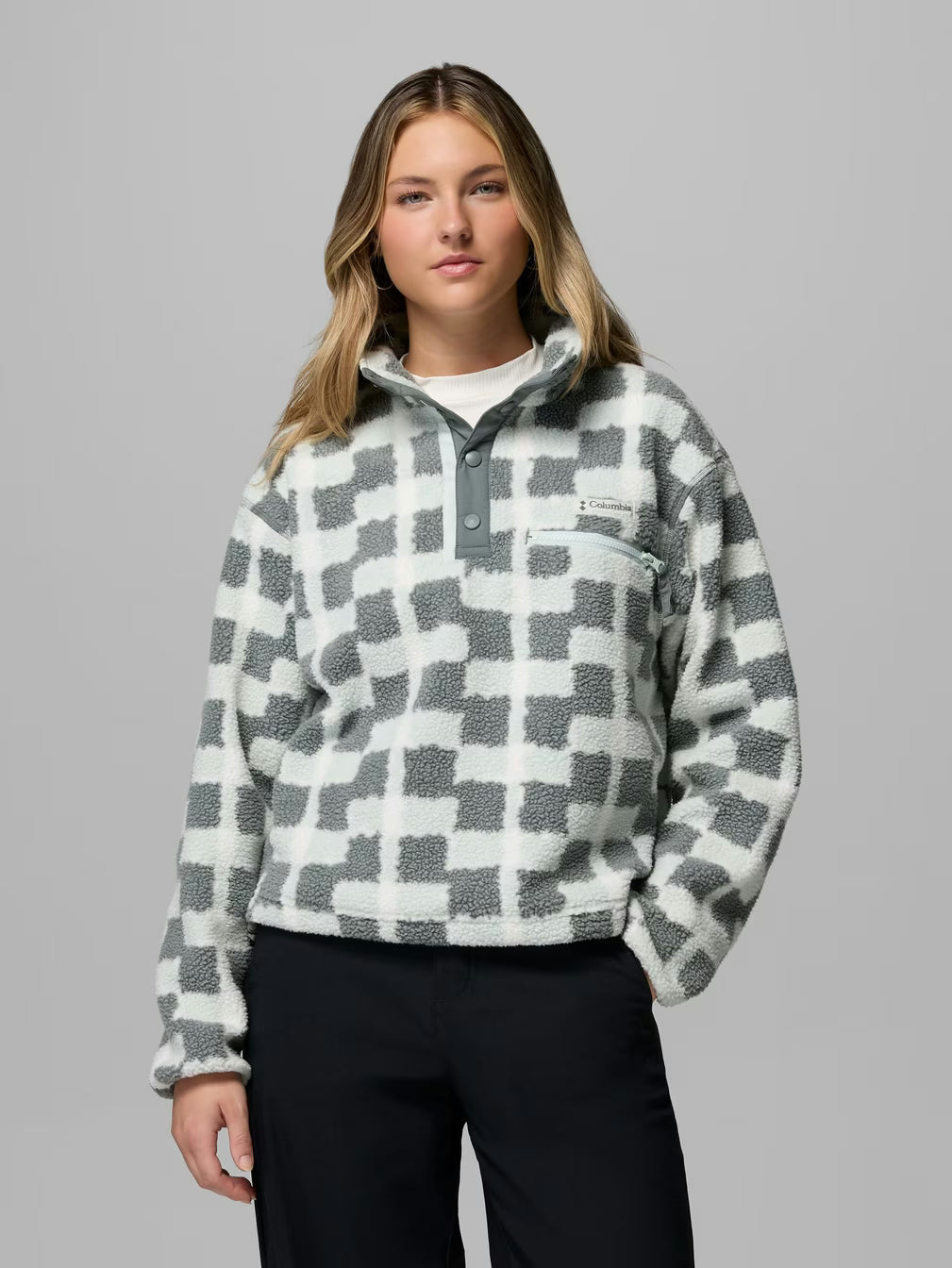 Women's Helvetia II Printed Cropped Half Snap Fleece Pullover shop-escape-outdoors