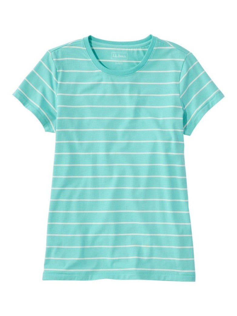 Women's Soft Stretch Supima-Blend Tee, Crewneck Short-Sleeve Striped shop-escape-outdoors