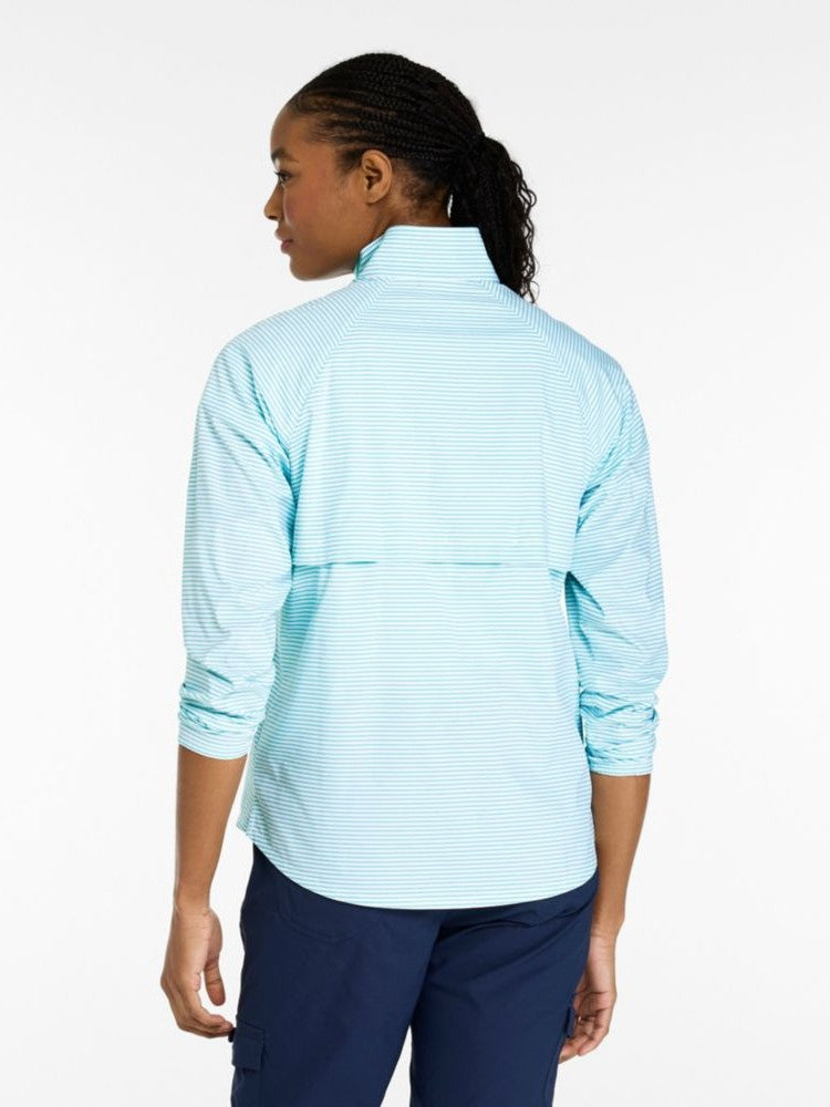 Women's Everyday SunSmart Woven Shirt, Quarter-Zip Pullover Colorblock shop-escape-outdoors