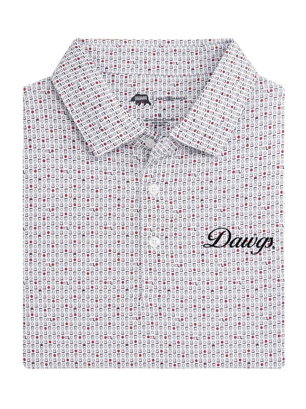 Dawgs Vintage Script Tailgate Games Printed Performance Polo shop-escape-outdoors