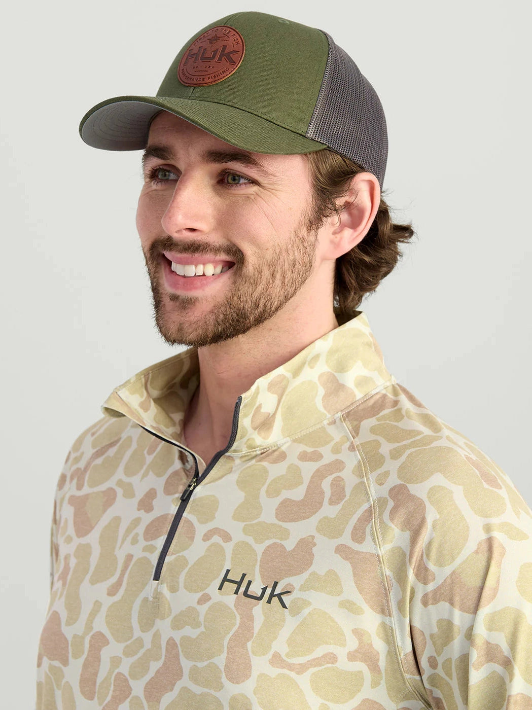 Huk Leather Patch Trucker Hat shop-escape-outdoors