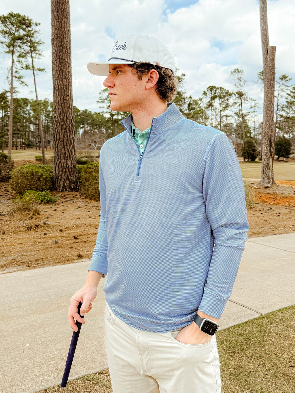 Hairline Stripe Printed Performance 1/4 Zip shop-escape-outdoors