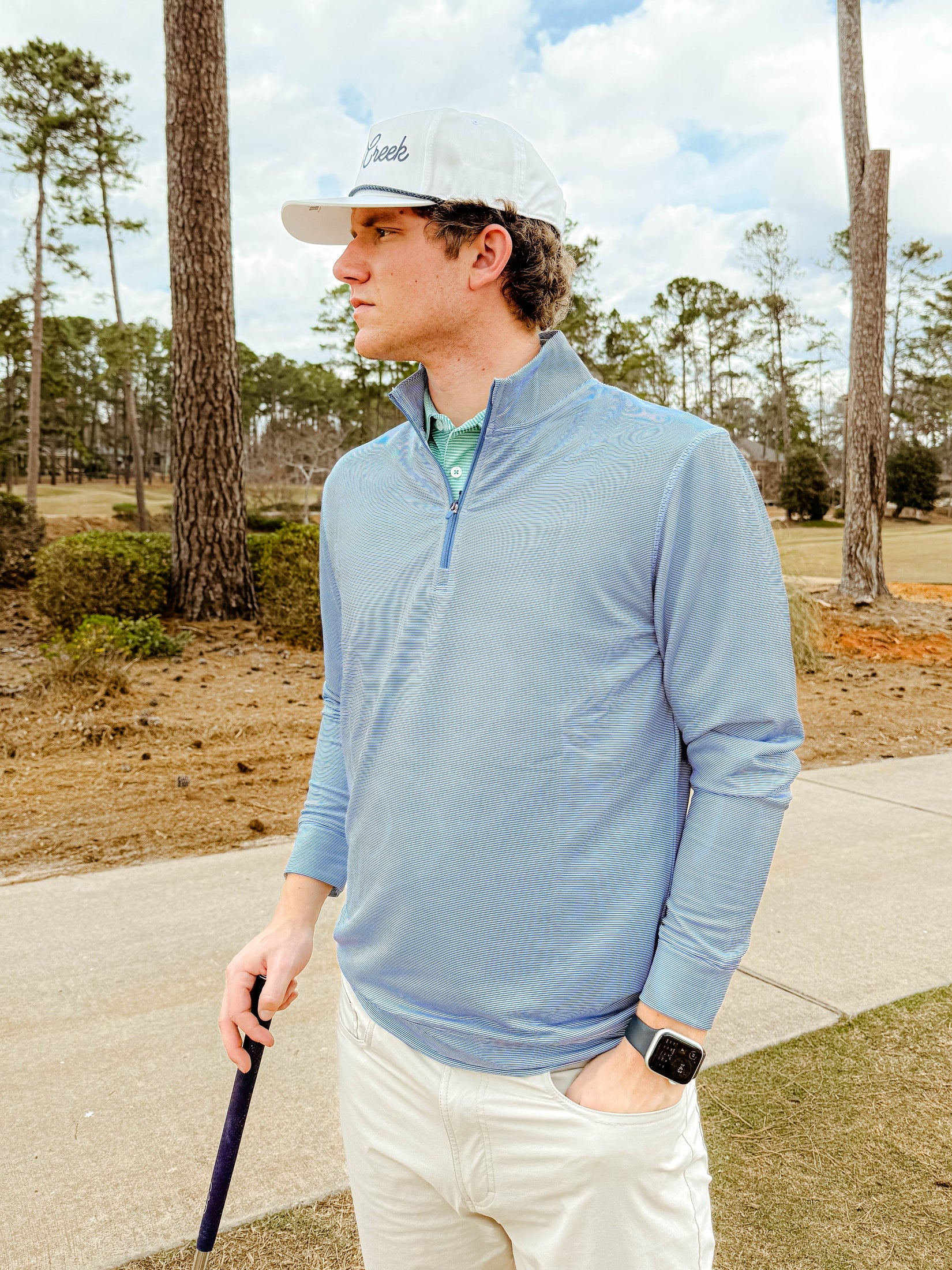 Hairline Stripe Printed Performance 1/4 Zip shop-escape-outdoors