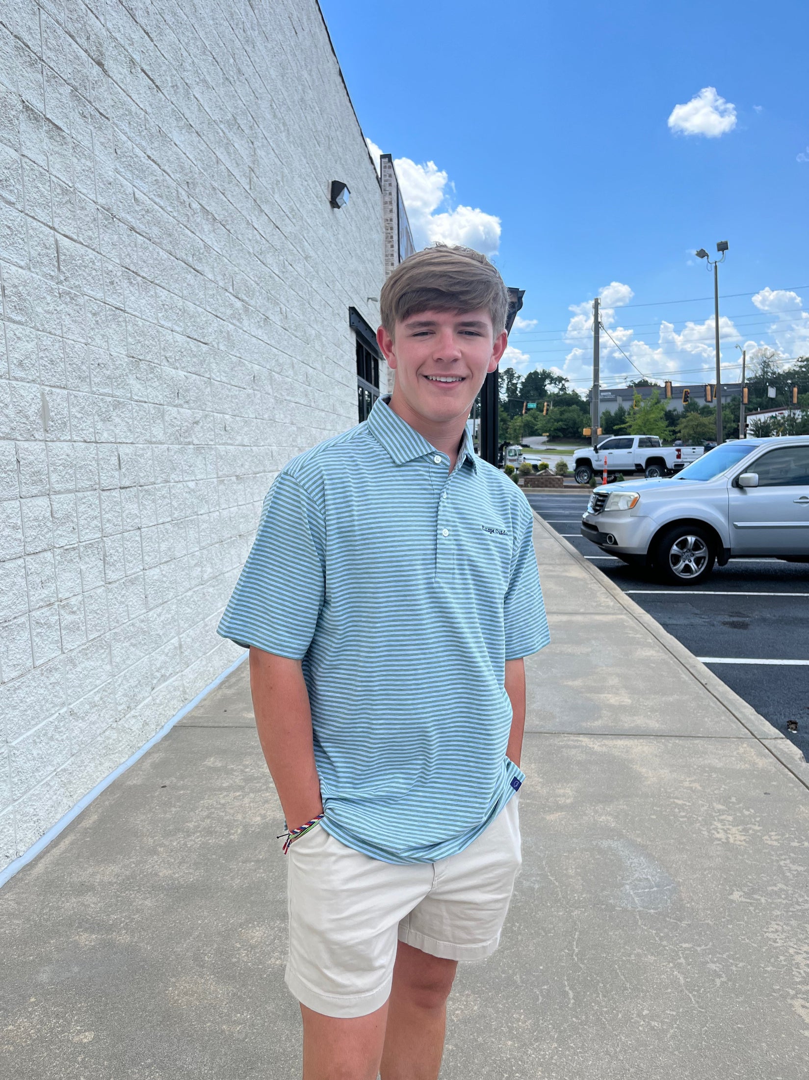 Escape Outdoors Row Stripe Icon Performance Polo shop-escape-outdoors