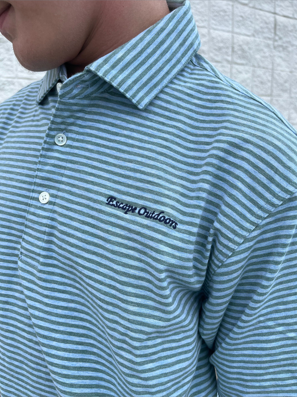 Escape Outdoors Row Stripe Icon Performance Polo shop-escape-outdoors