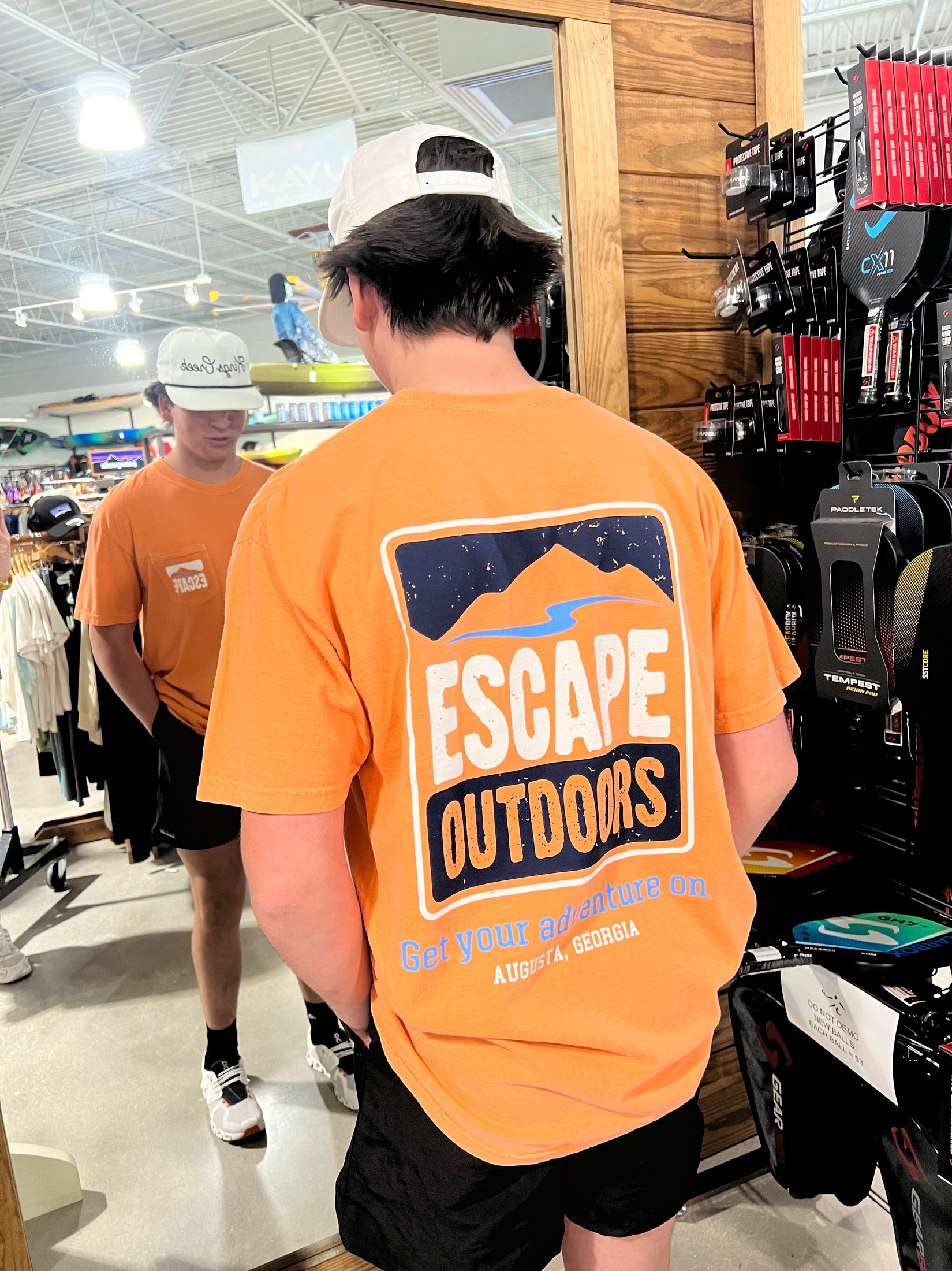 White & Navy Logo SS Escape Tee shop-escape-outdoors