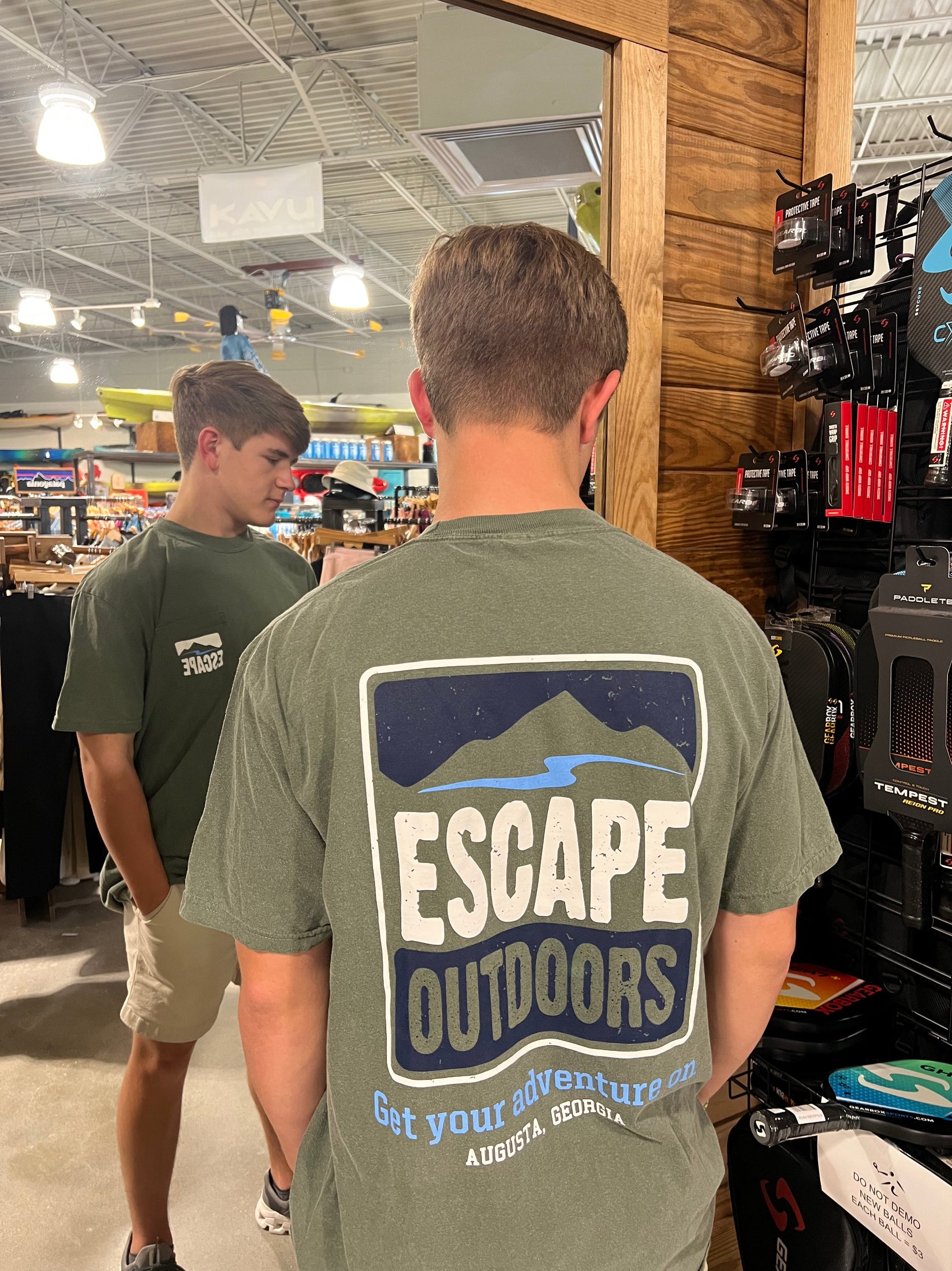 White & Navy Logo SS Escape Tee shop-escape-outdoors
