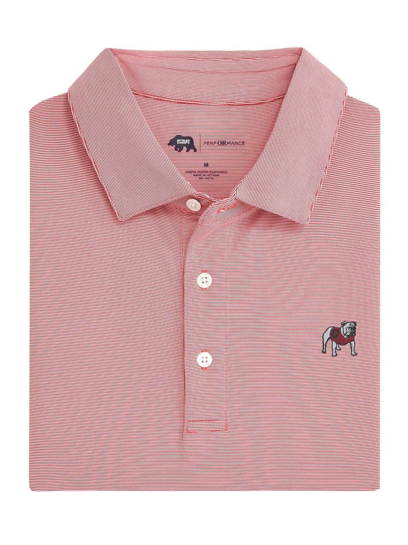 Hairline Stripe Standing Bulldog Performance Polo shop-escape-outdoors