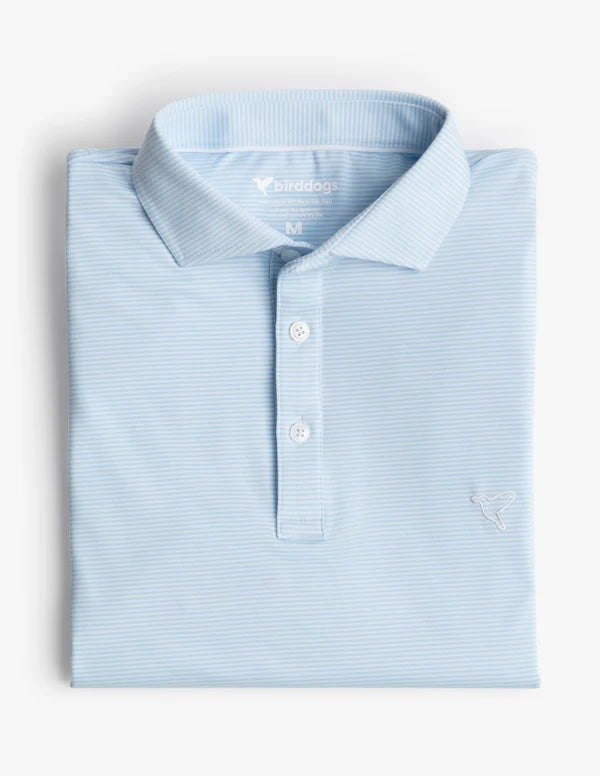Birddogs Light Blue Stripe Polo shop-escape-outdoors