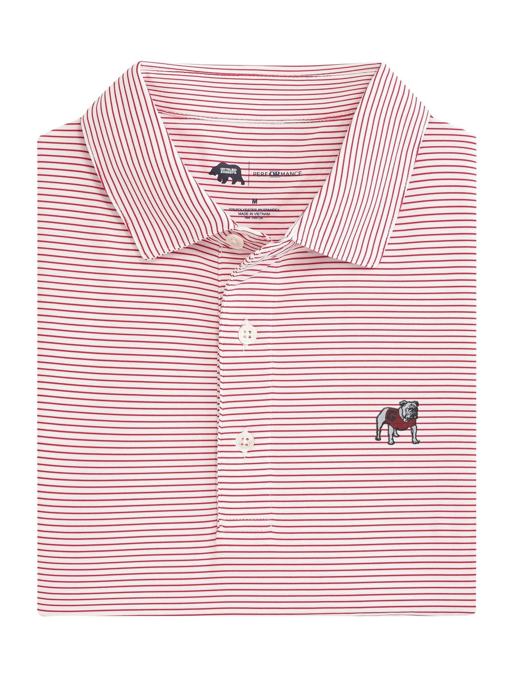 Birdie Stripe Standing Bulldog Polo shop-escape-outdoors