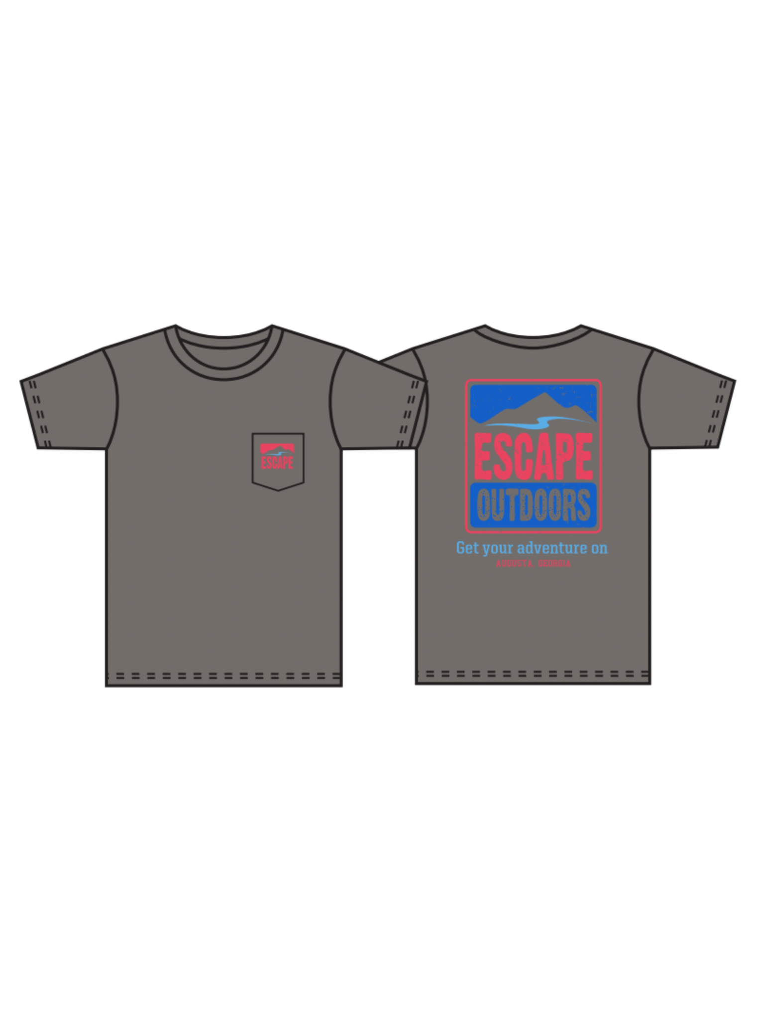 Blue & Red Logo SS Escape Tee shop-escape-outdoors