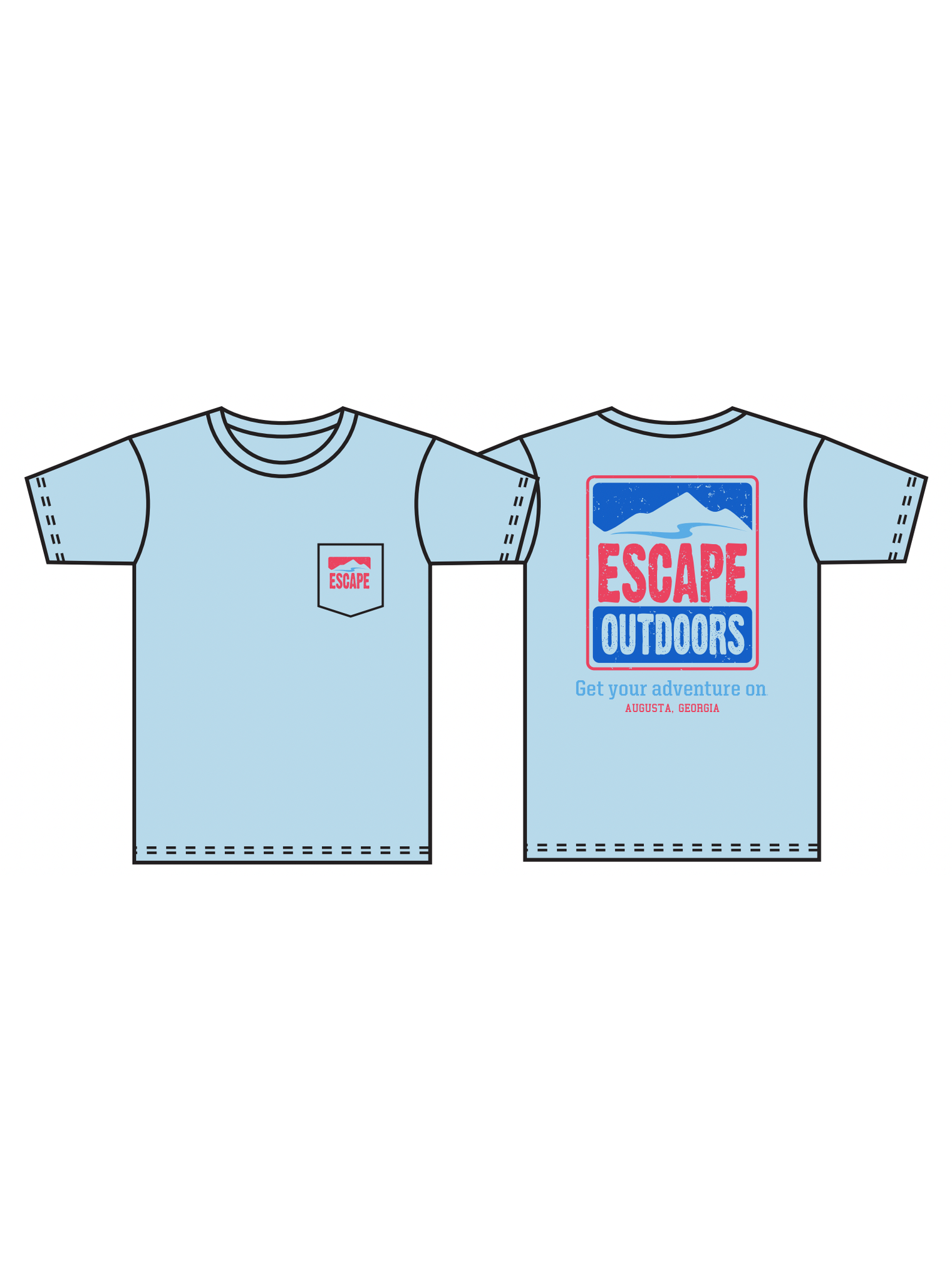 Blue & Red Logo SS Escape Tee shop-escape-outdoors