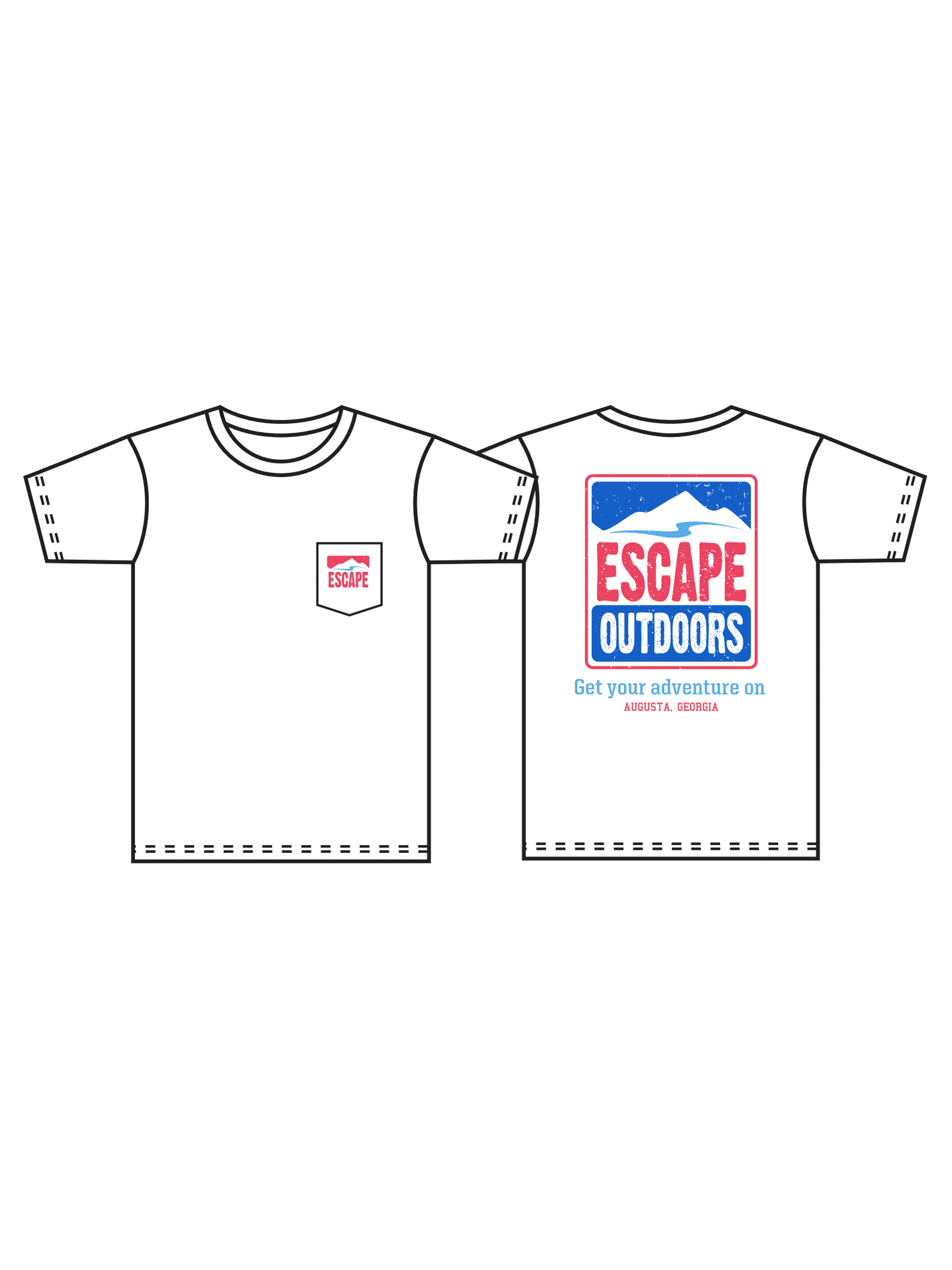 Blue & Red Logo SS Escape Tee shop-escape-outdoors