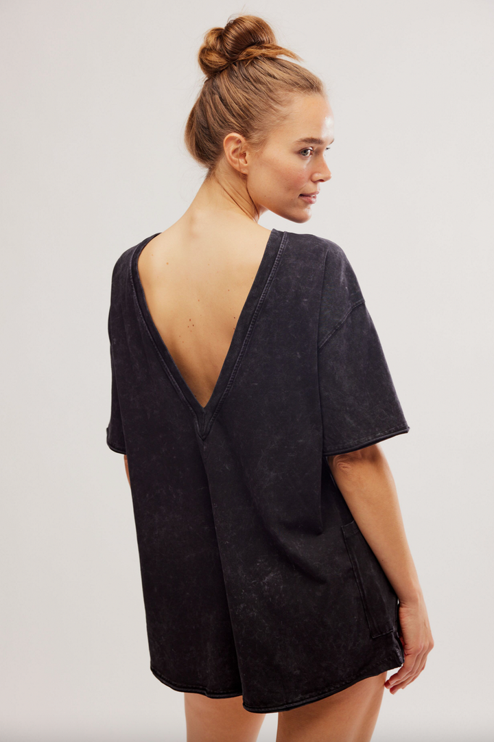 Ameri❤︎SWEAT EASY ROMPERS Ameri SWEAT EASY ROMPERS Black