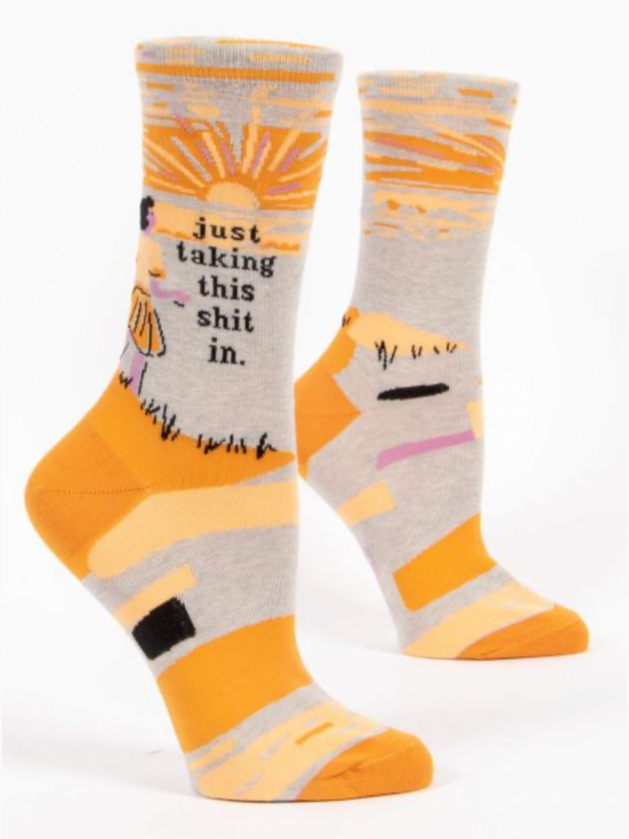 Women's Blue Q Crew Socks shop-escape-outdoors