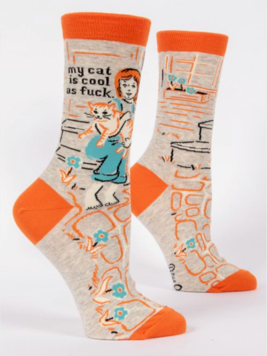 Women's Blue Q Crew Socks shop-escape-outdoors