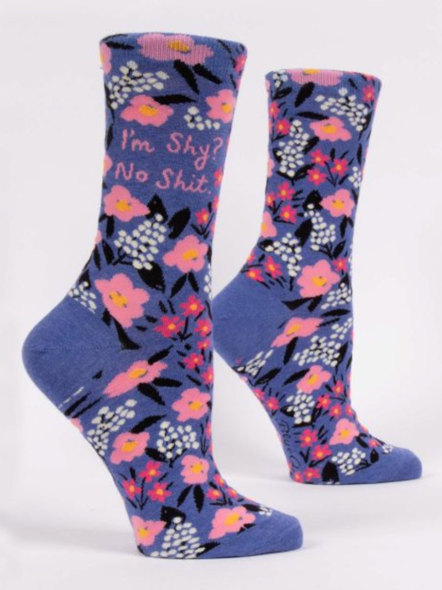 Women's Blue Q Crew Socks shop-escape-outdoors