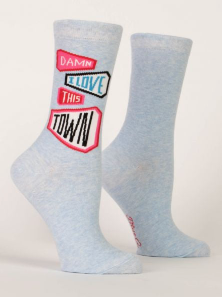 Women's Blue Q Crew Socks shop-escape-outdoors