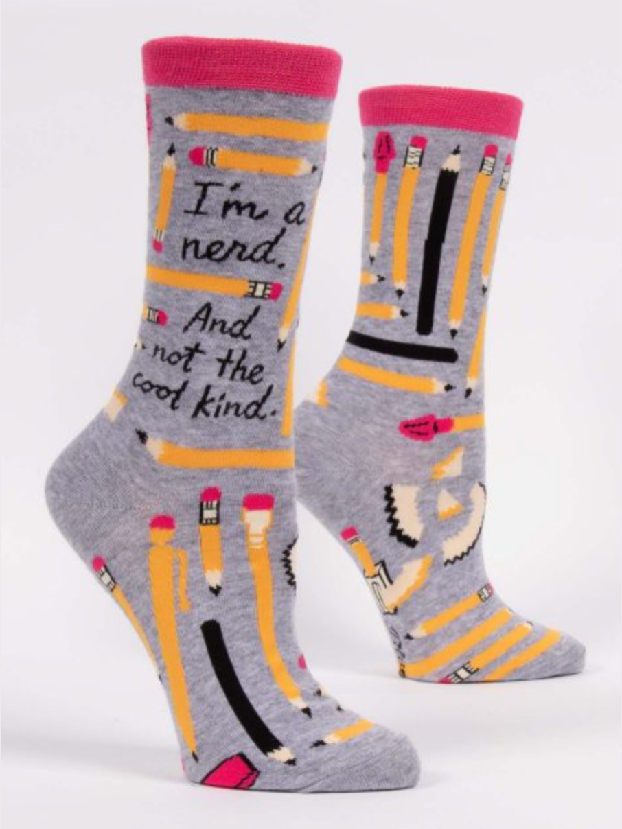 Women's Blue Q Crew Socks shop-escape-outdoors