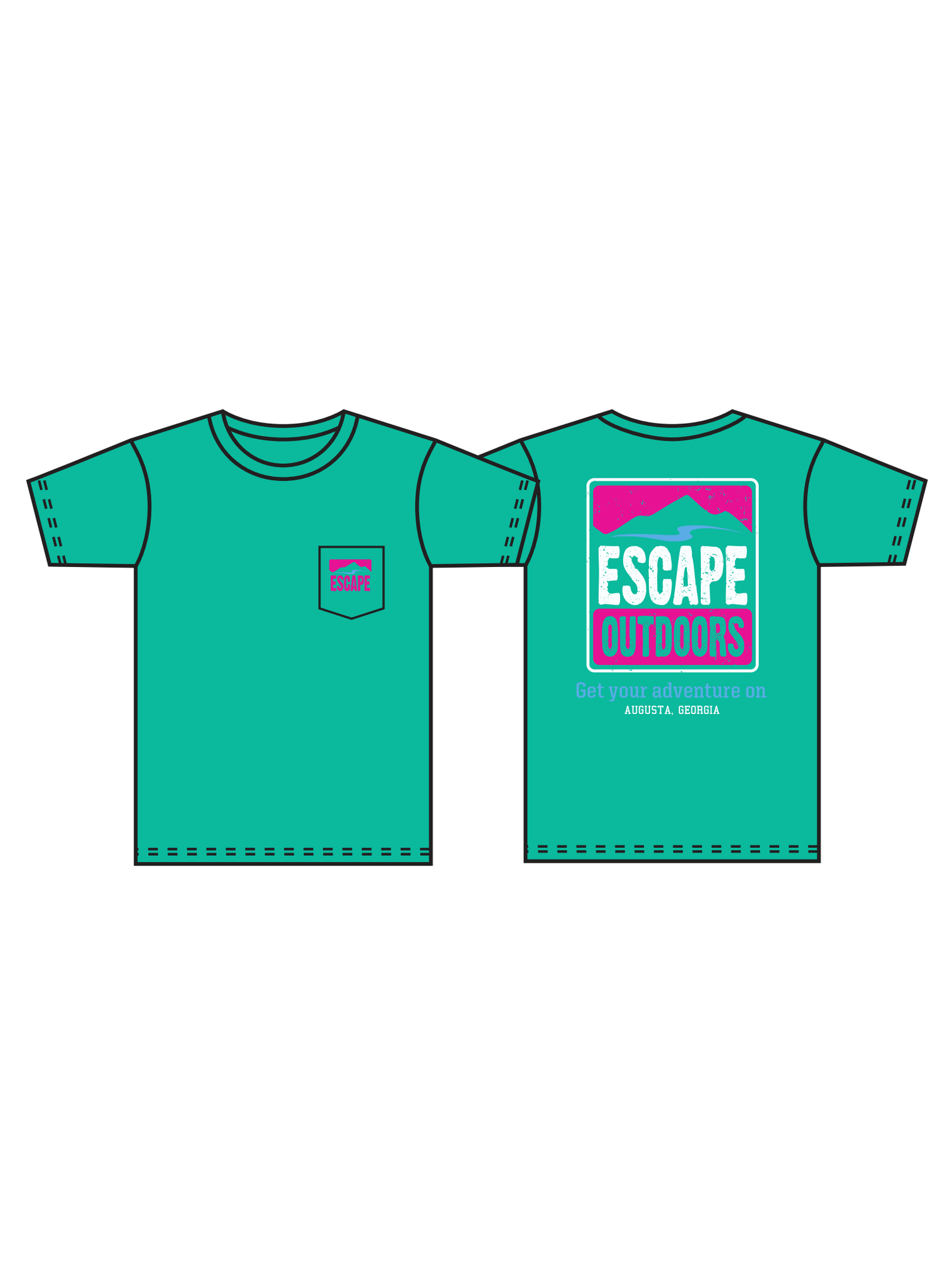 Pink Logo SS Escape Pocket Tee shop-escape-outdoors