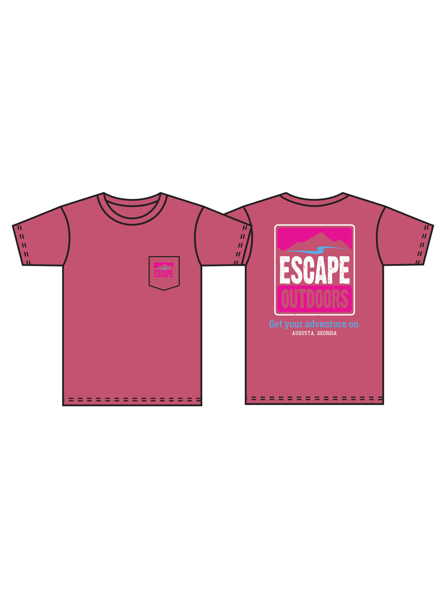 Pink Logo SS Escape Pocket Tee shop-escape-outdoors