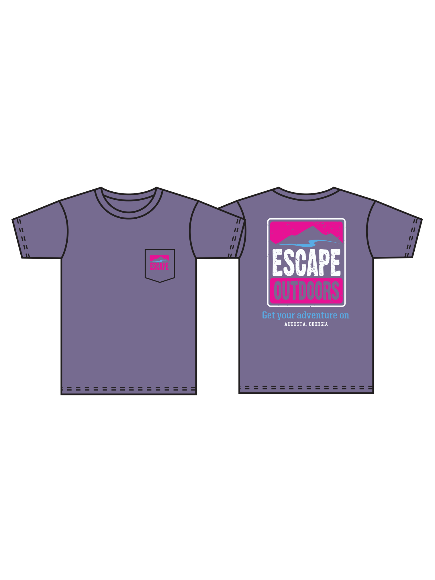 Pink Logo SS Escape Pocket Tee shop-escape-outdoors