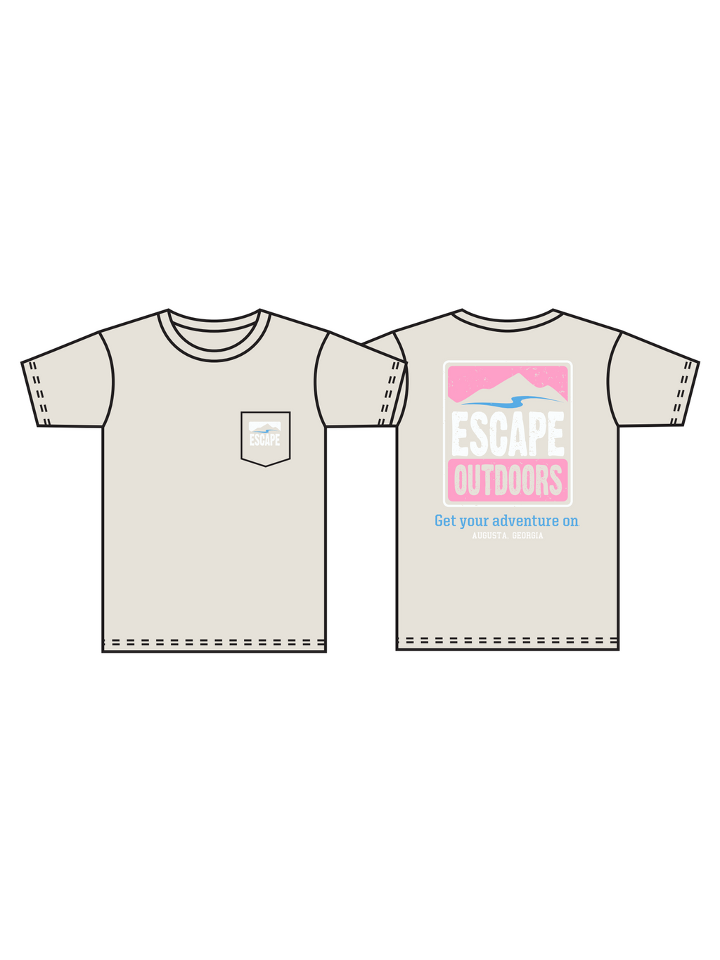 Baby Pink Logo SS Escape Tee shop-escape-outdoors