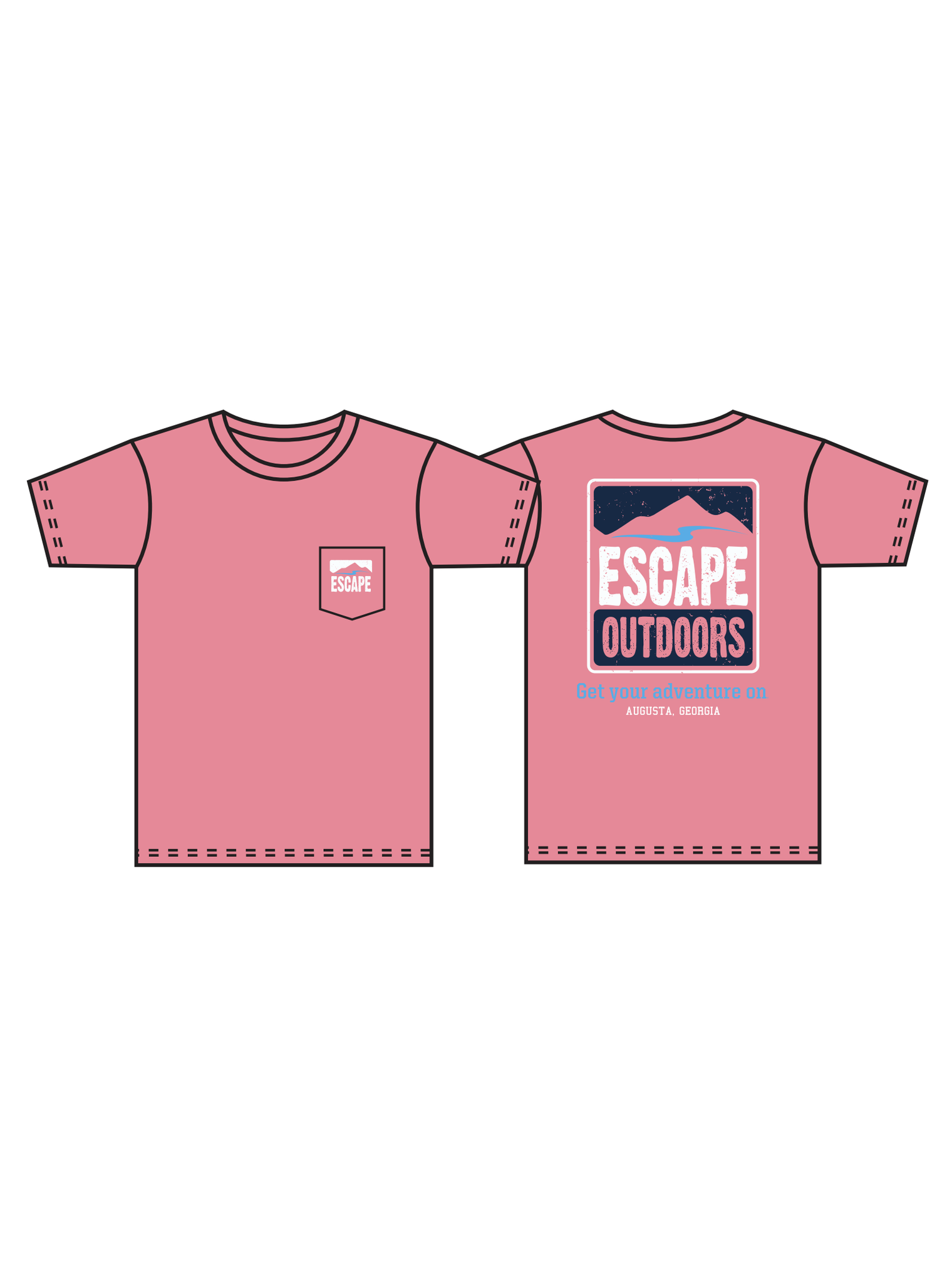 White & Navy Logo SS Escape Tee shop-escape-outdoors