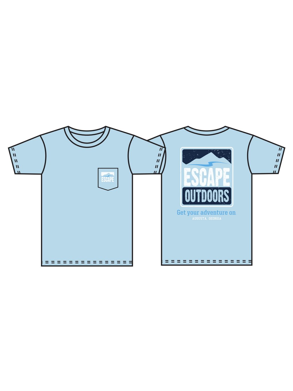 White & Navy Logo SS Escape Tee shop-escape-outdoors