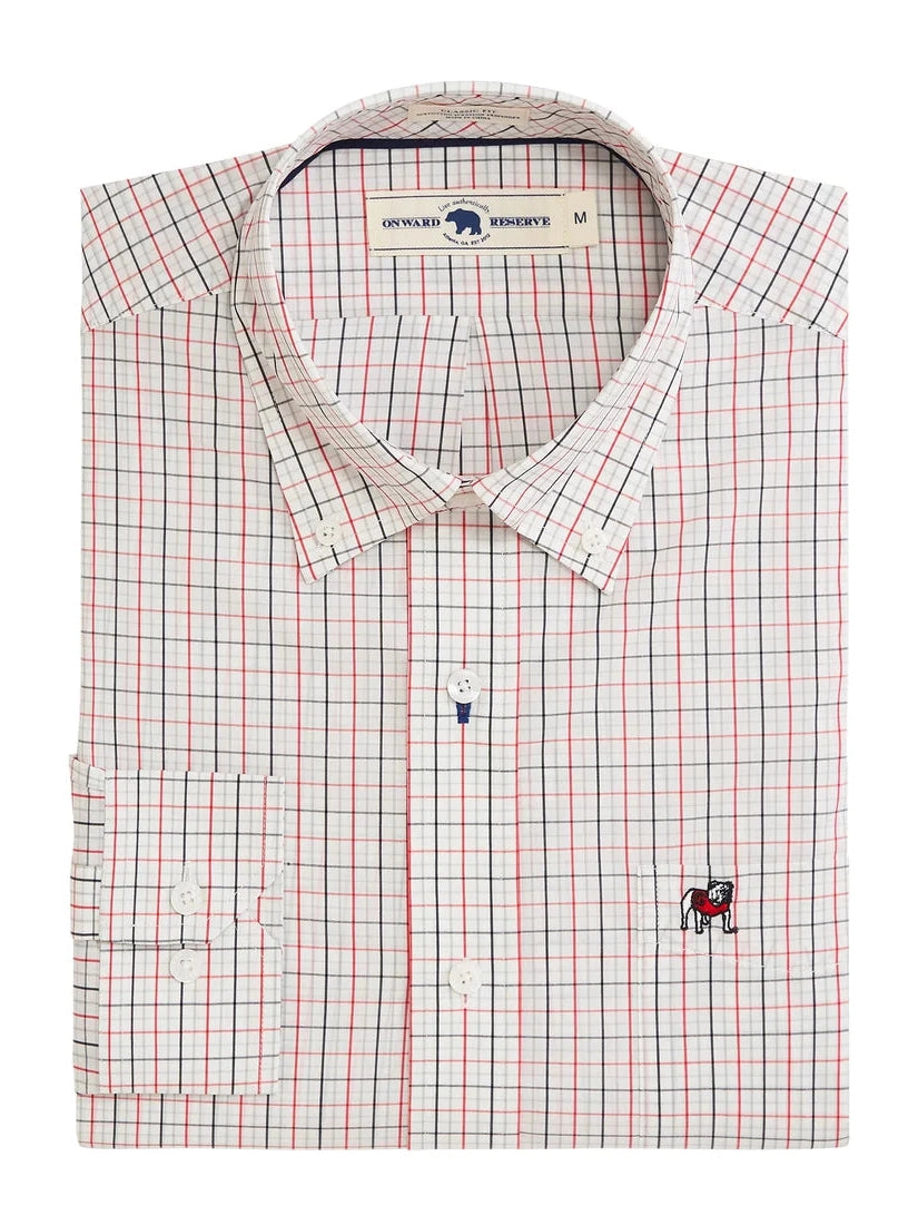 UGA Standing Bulldog Tattersall Classic Fit Quad Woven - Shop Escape Outdoors