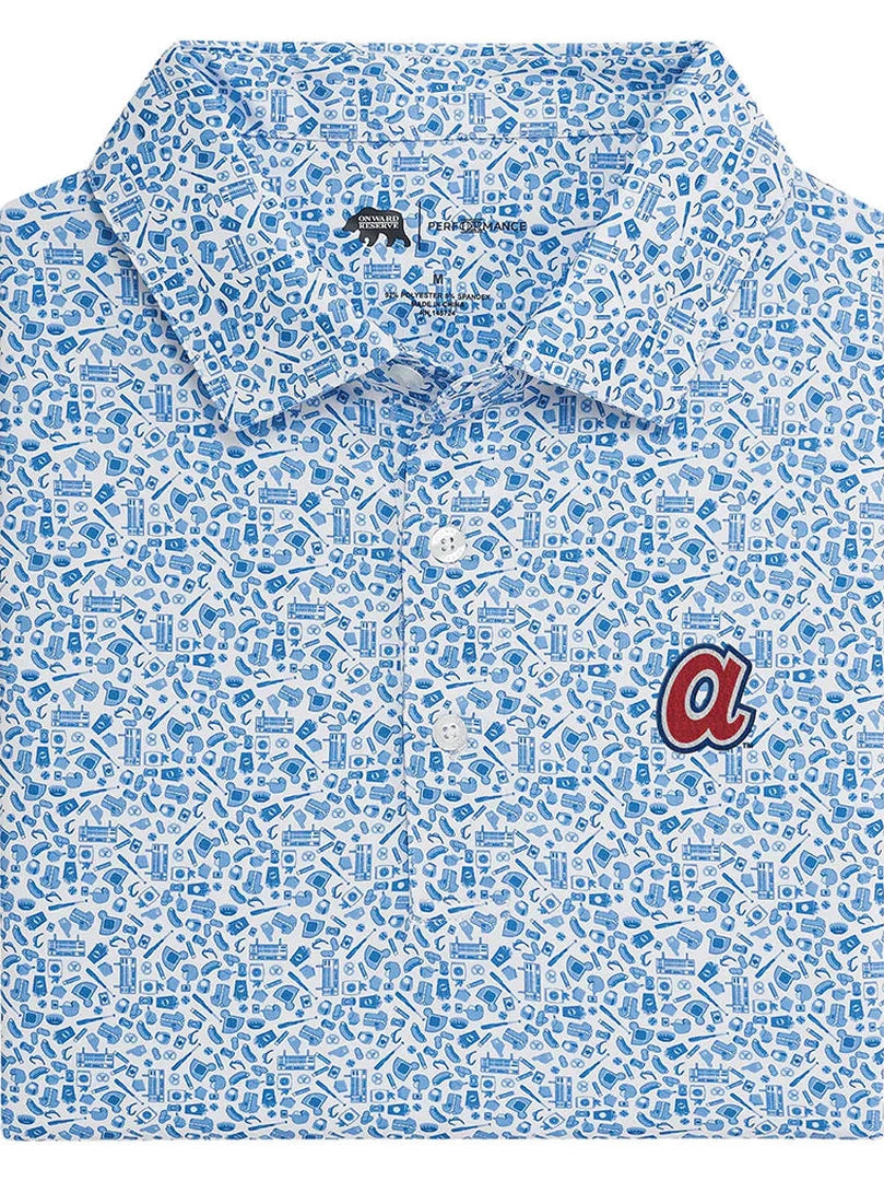Atlanta Braves Cooperstown Take Me Out Printed Polo shop-escape-outdoors