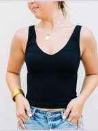 V Neck Ribbed Crop Top shop-escape-outdoors